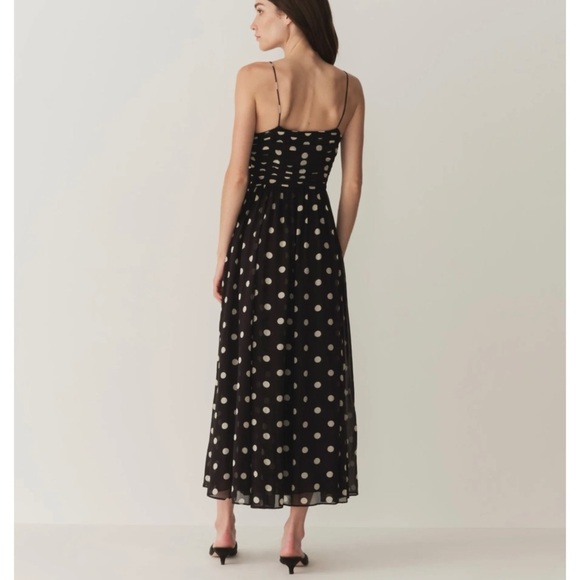 DÔEN silk Maryanna Noir Solstice Sky Dot dress NEW - Picture 5 of 11